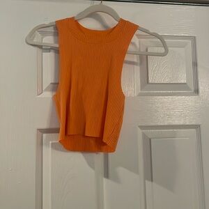 Orange Ribbed Tank